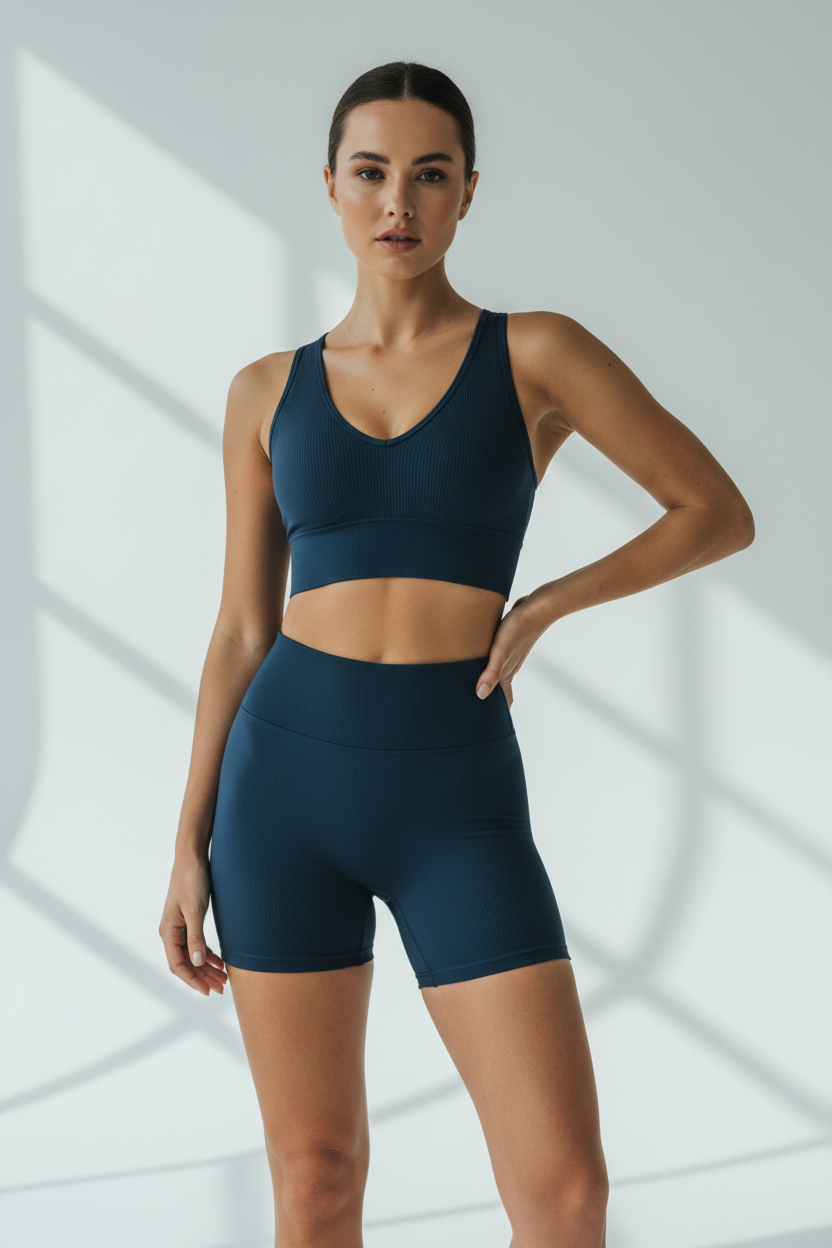 Complete navy sculpting set in studio